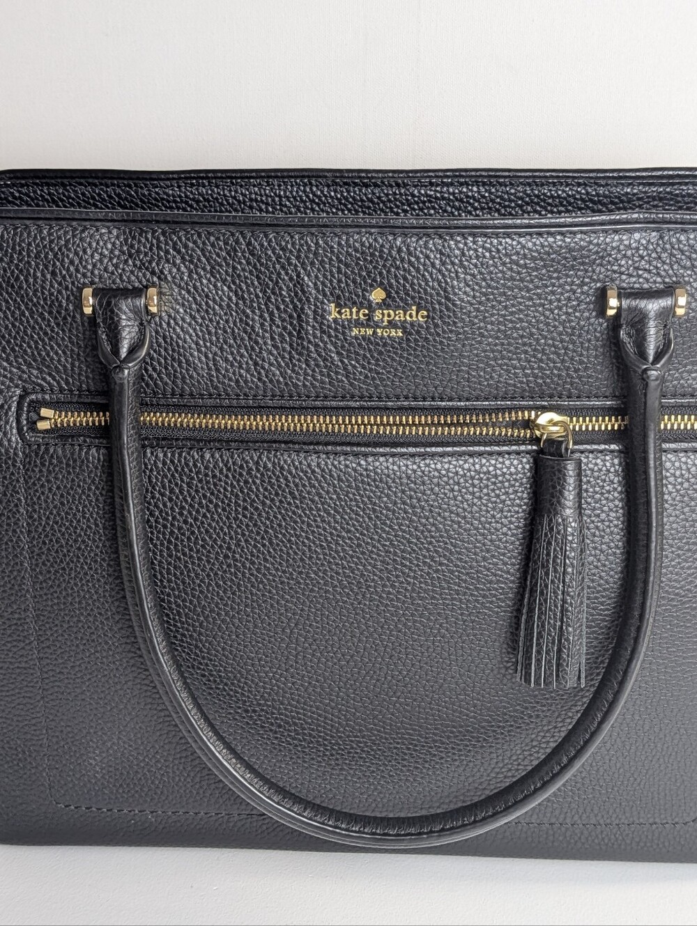 KATE SPADE NEW YORK ALLYN CHESTER STREET BAG SATCHEL PEBBLED LEATHER BLACK EUC - Picture 2 of 15